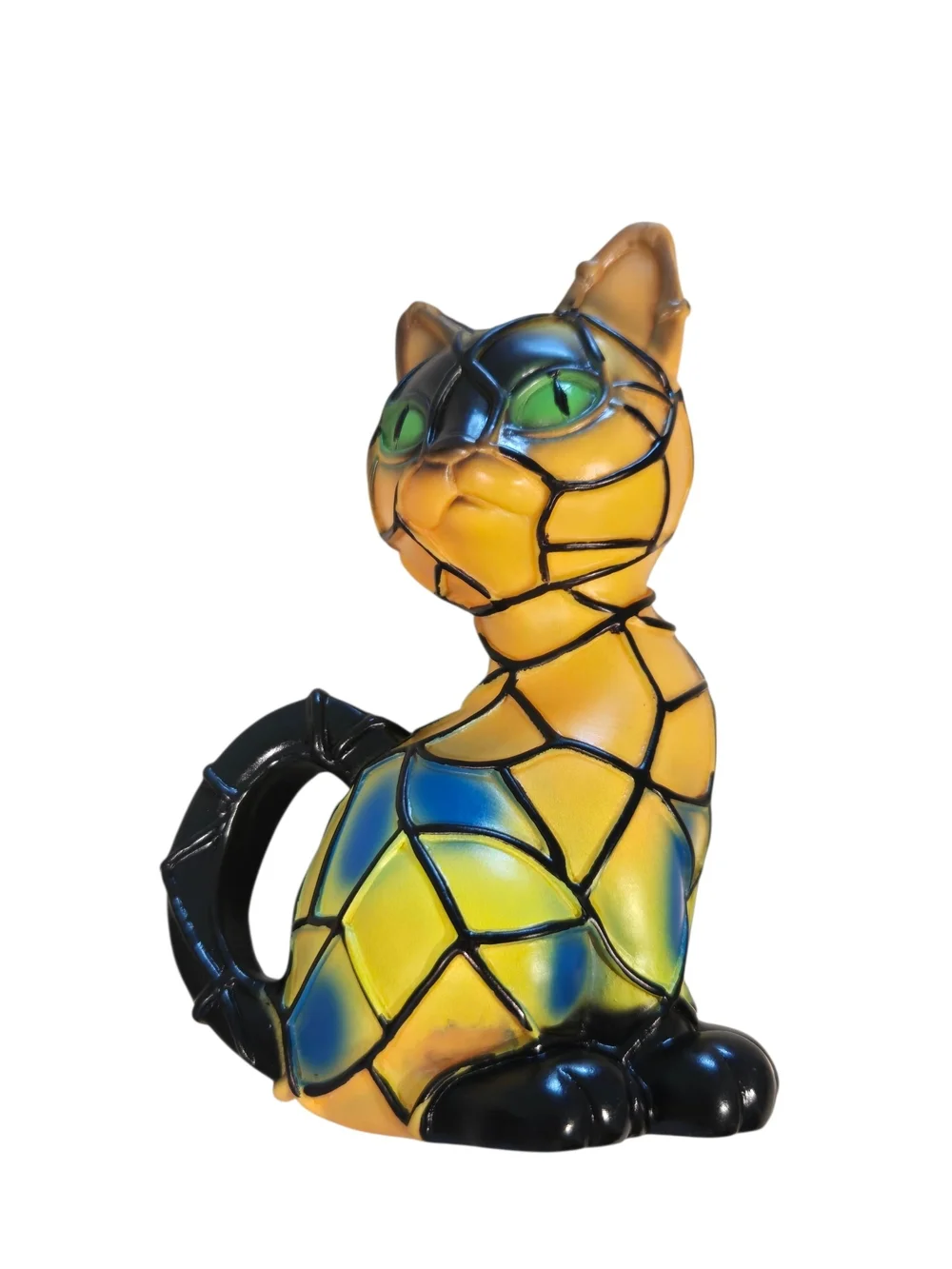 Whimsical Witch Cat Lamp Lightweight Plastic 38 Inch USB Cord 7 Inch Tall